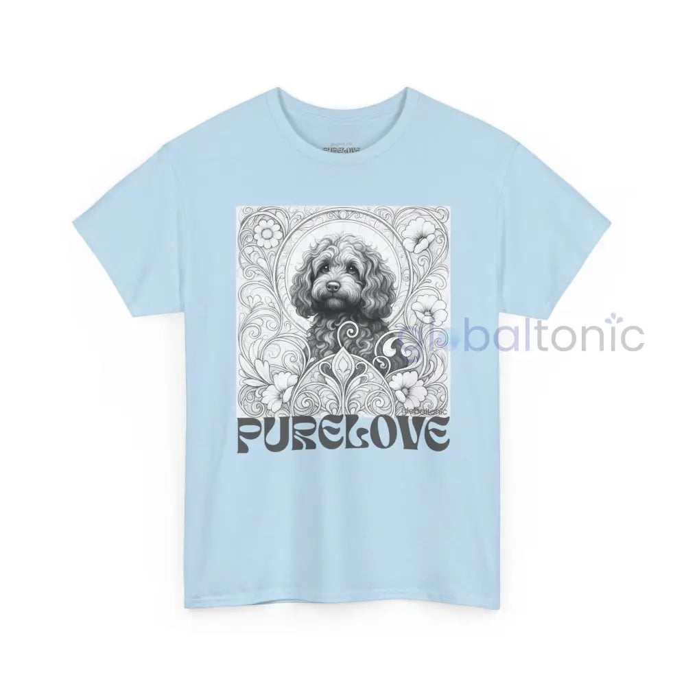 Strawberry Cavapoo (Cavoodle) Vintage Unisex Cotton Tee for Dog Lovers (Black & White) T-Shirt