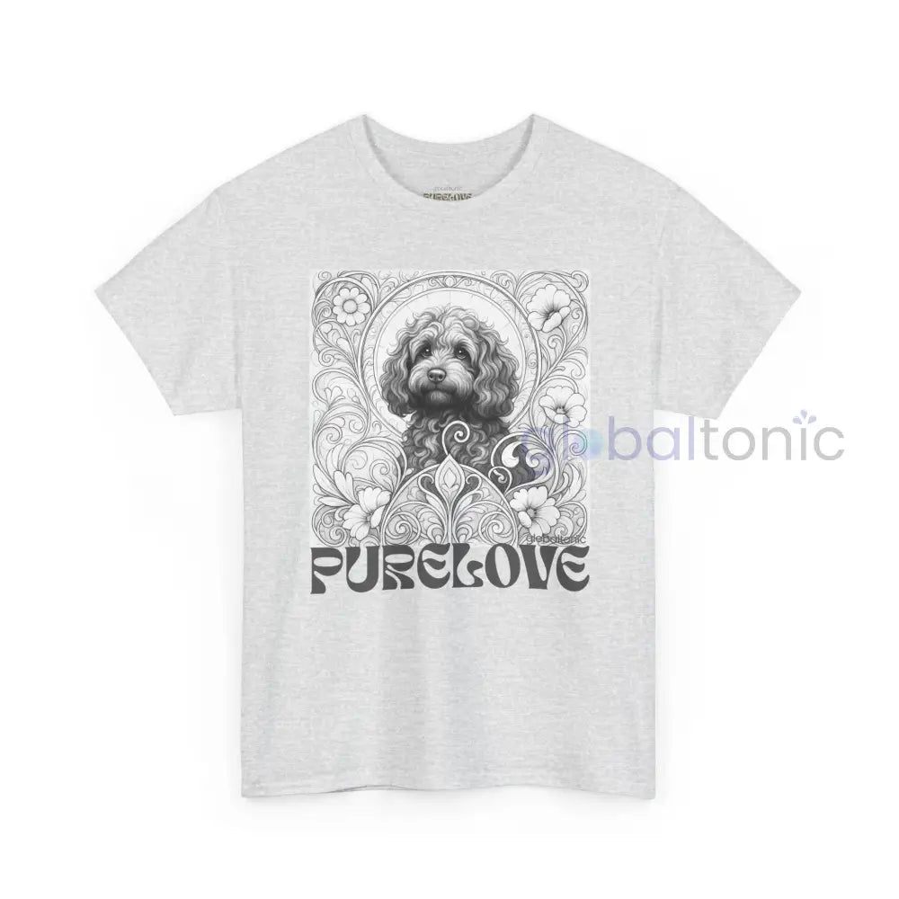 Strawberry Cavapoo (Cavoodle) Vintage Unisex Cotton Tee for Dog Lovers (Black & White) T-Shirt