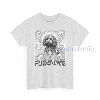Strawberry Cavapoo (Cavoodle) Vintage Unisex Cotton Tee for Dog Lovers (Black & White) T-Shirt