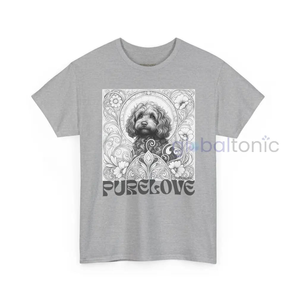 Strawberry Cavapoo (Cavoodle) Vintage Unisex Cotton Tee for Dog Lovers (Black & White) T-Shirt