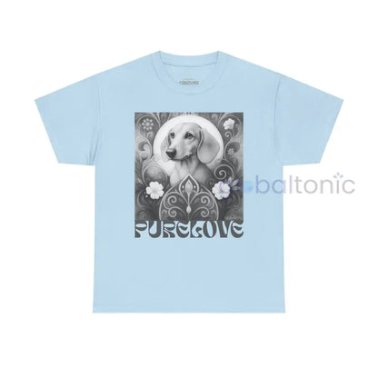 Tan Dachshund Shorthair Vintage Unisex Cotton Tee for Dog Lovers (Black & White) Light Blue / S T-Shirt