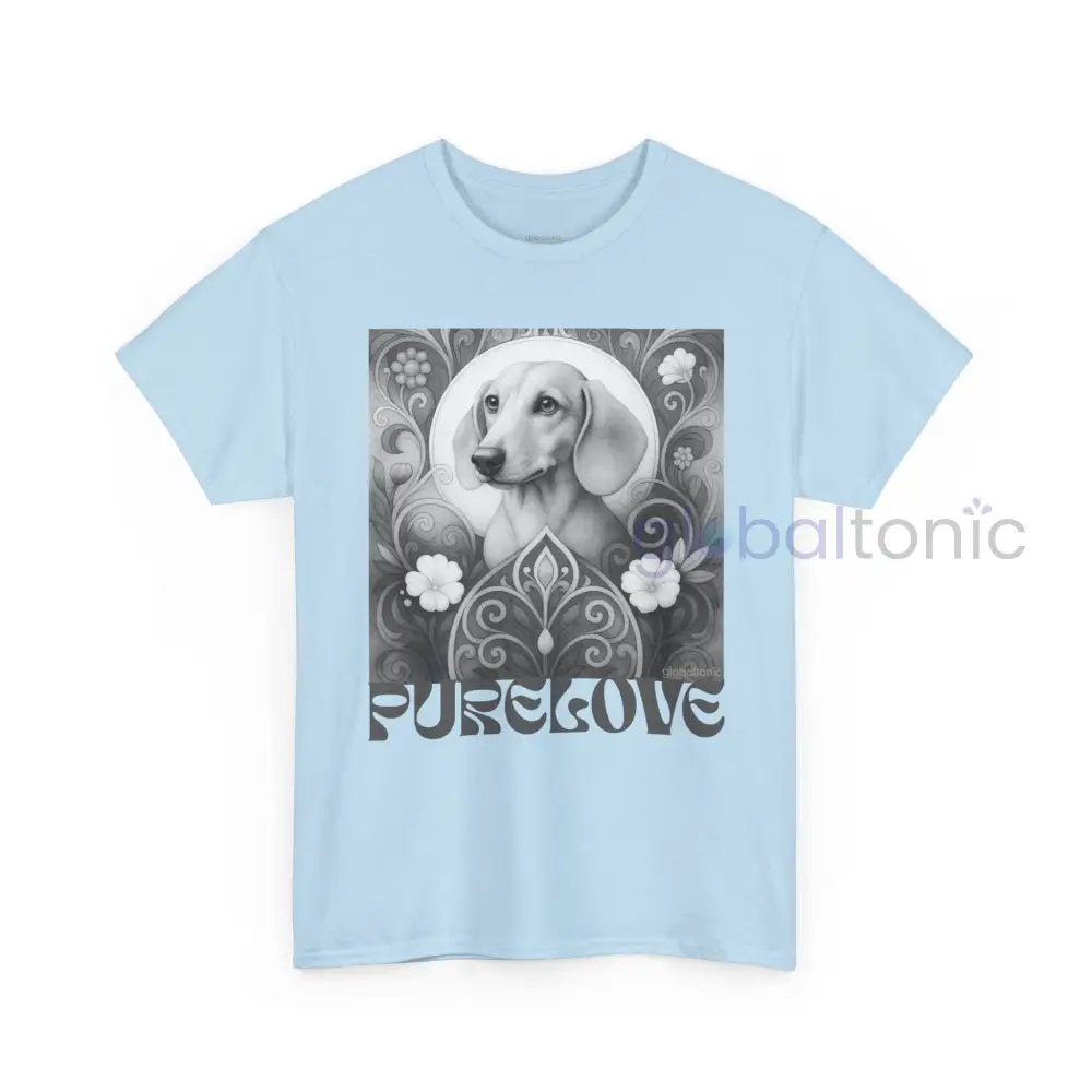 Tan Dachshund Shorthair Vintage Unisex Cotton Tee for Dog Lovers (Black & White) T-Shirt