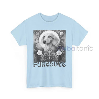 Tan Dachshund Shorthair Vintage Unisex Cotton Tee for Dog Lovers (Black & White) T-Shirt