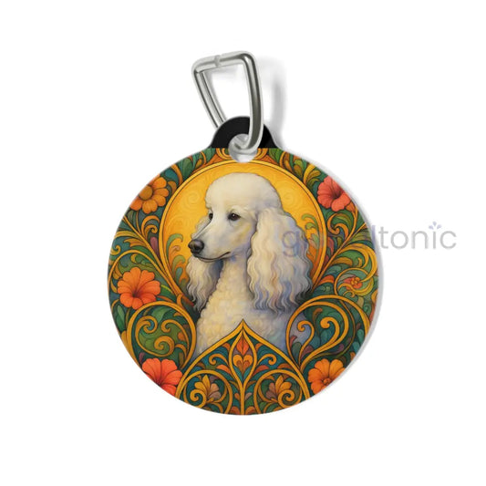White Poodle Dog Tag - Vintage Design Gift for Dog Lovers & Pet Owners 1’’ Pets