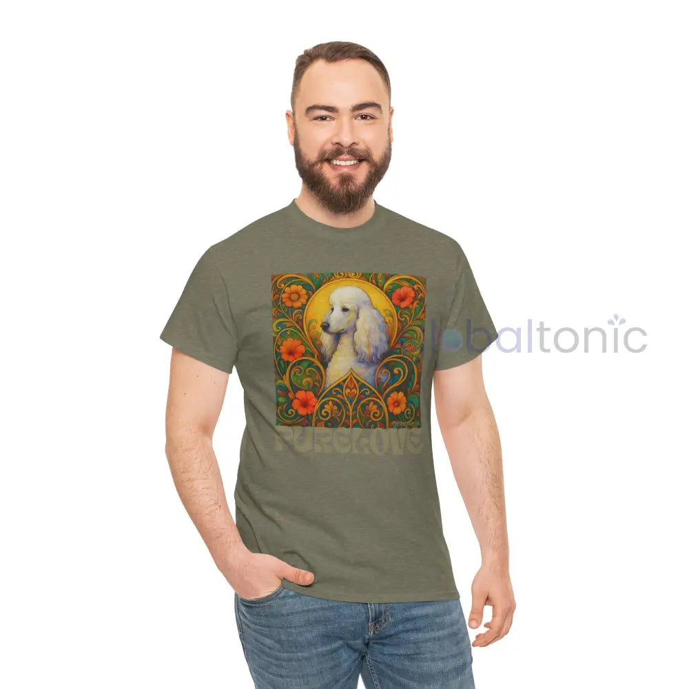White Poodle Vintage Graphic T-Shirt – Unisex Cotton Tee for Dog Lovers T-Shirt