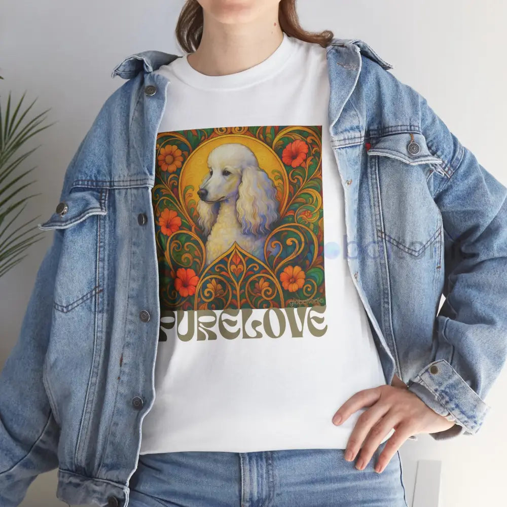 White Poodle Vintage Graphic T-Shirt – Unisex Cotton Tee for Dog Lovers T-Shirt