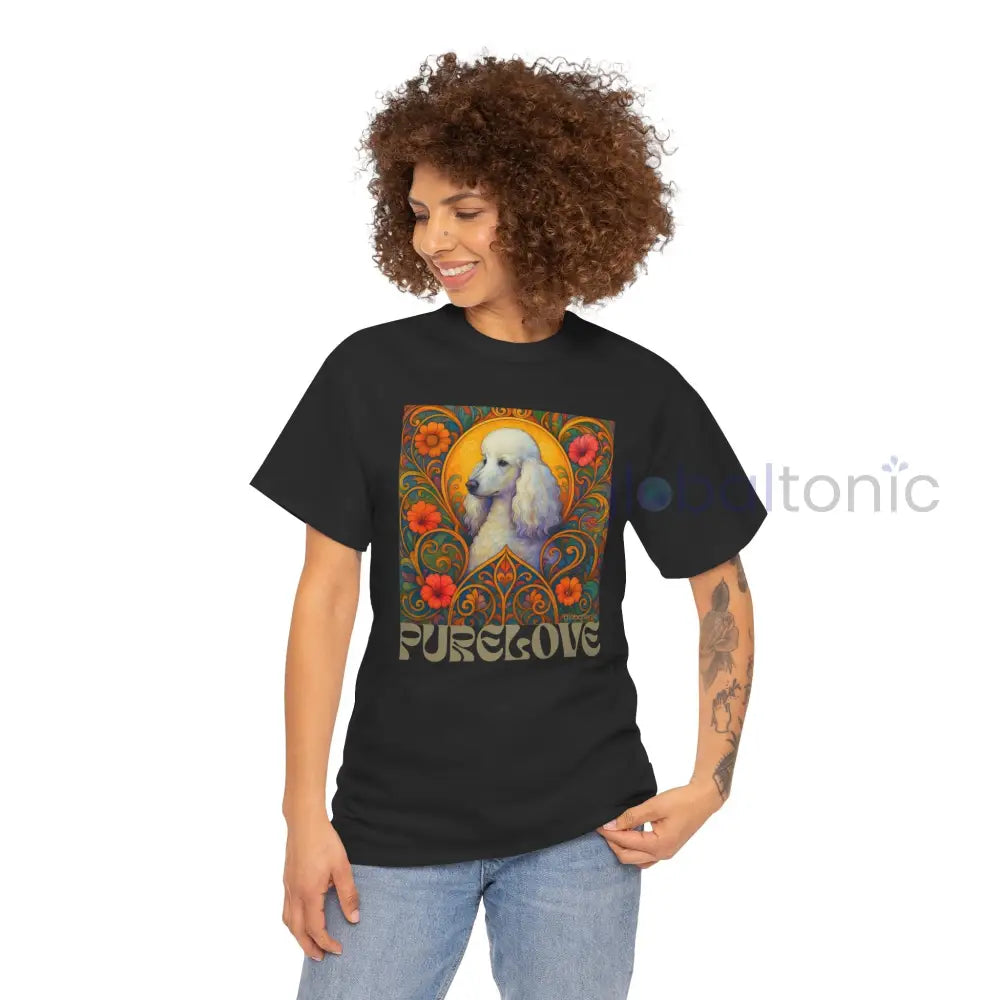 White Poodle Vintage Graphic T-Shirt – Unisex Cotton Tee for Dog Lovers T-Shirt