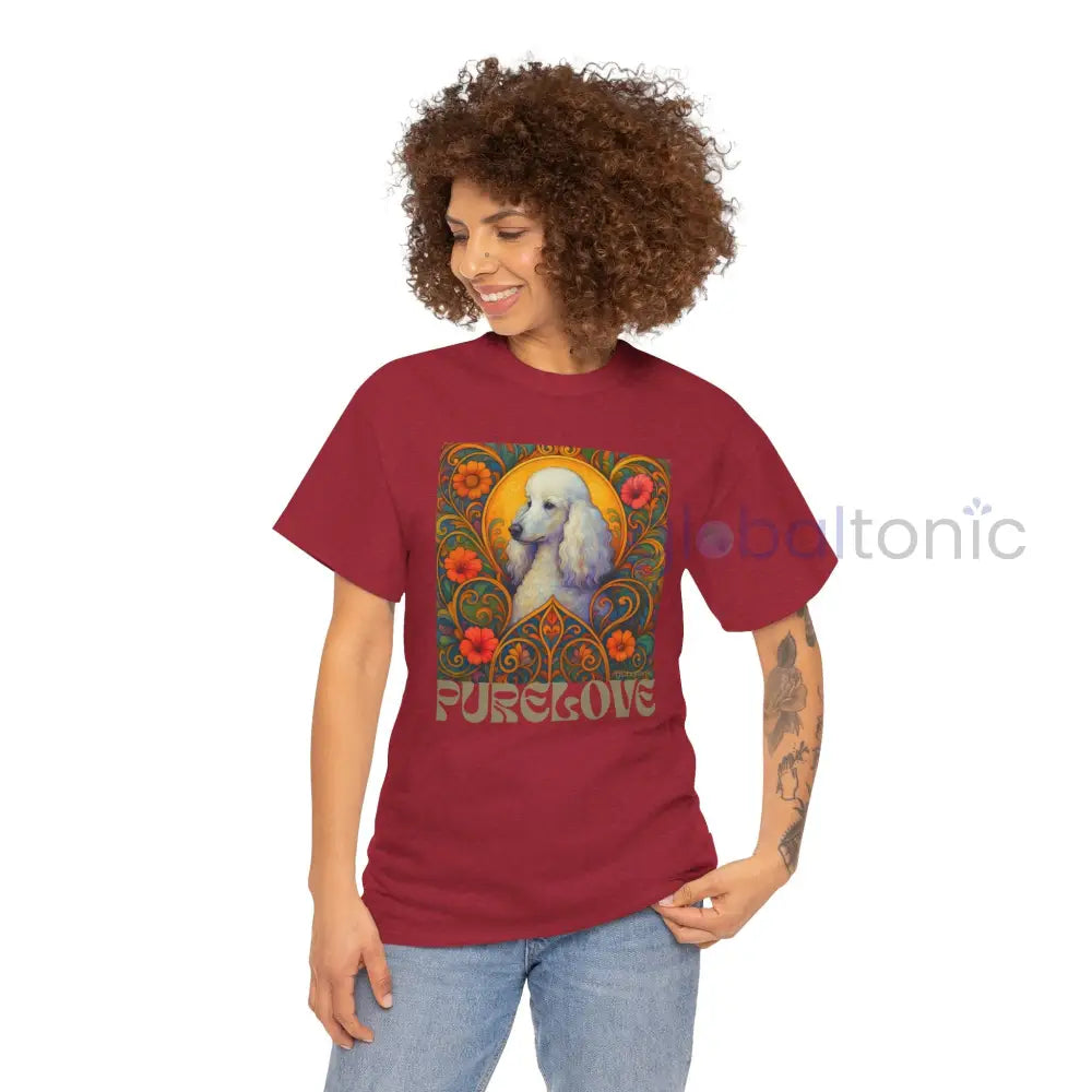 White Poodle Vintage Graphic T-Shirt – Unisex Cotton Tee for Dog Lovers T-Shirt
