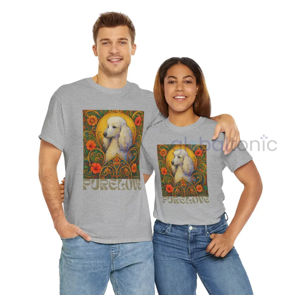 White Poodle Vintage Graphic T-Shirt – Unisex Cotton Tee for Dog Lovers T-Shirt