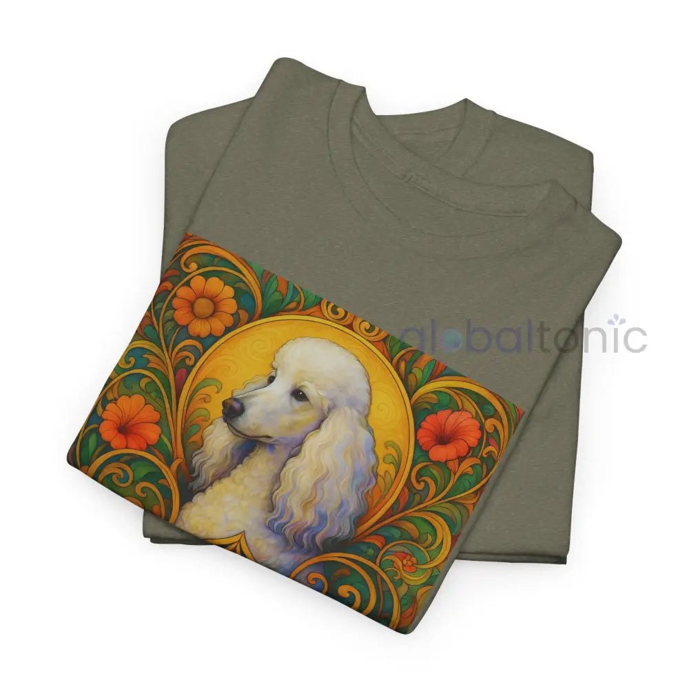 White Poodle Vintage Graphic T-Shirt – Unisex Cotton Tee for Dog Lovers T-Shirt