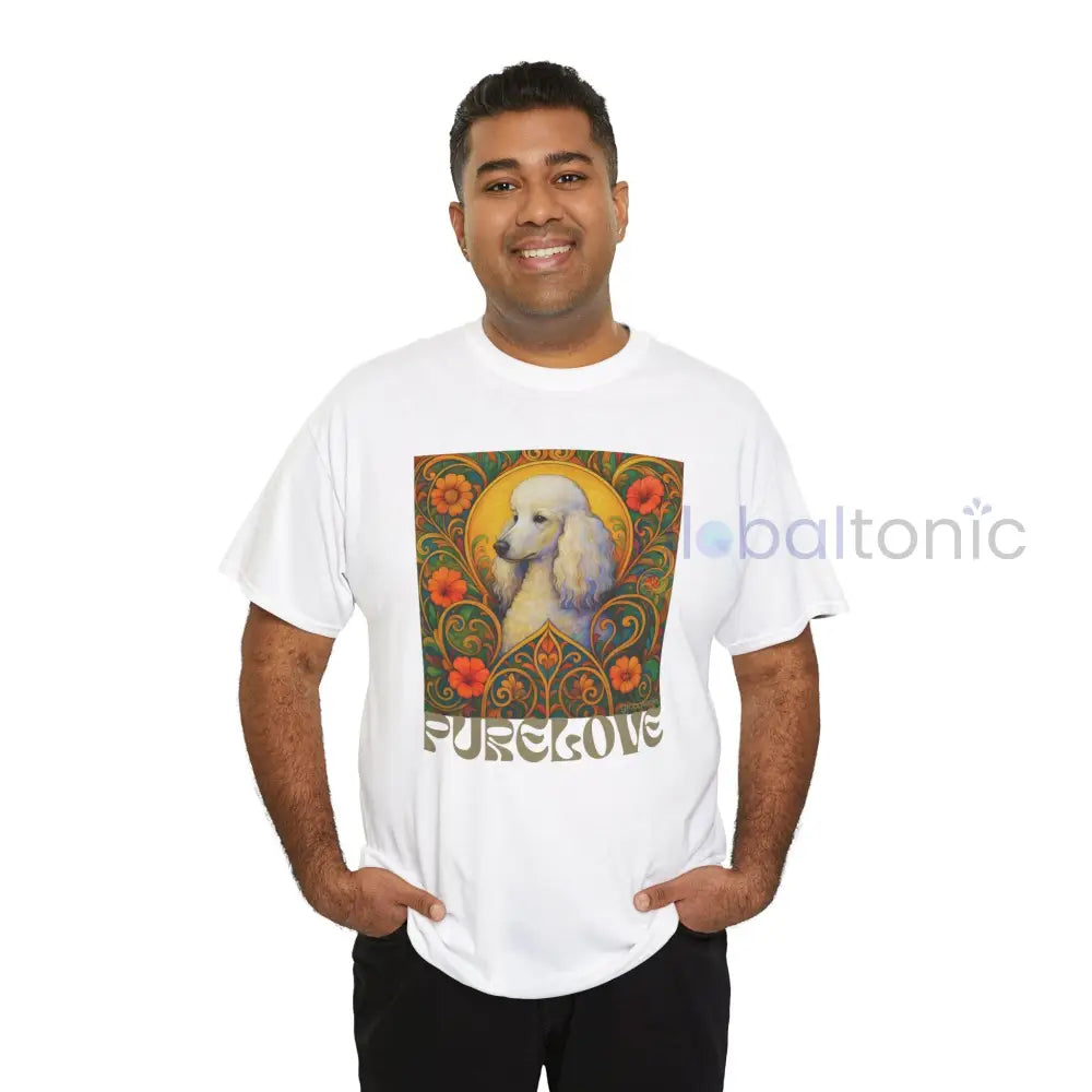 White Poodle Vintage Graphic T-Shirt – Unisex Cotton Tee for Dog Lovers T-Shirt