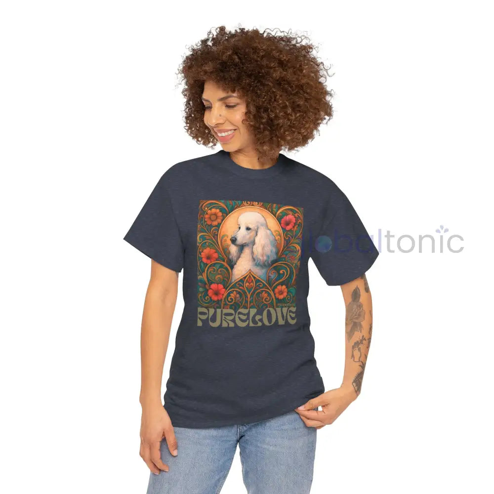 White Poodle Vintage Graphic T-Shirt – Unisex Cotton Tee for Dog Lovers T-Shirt