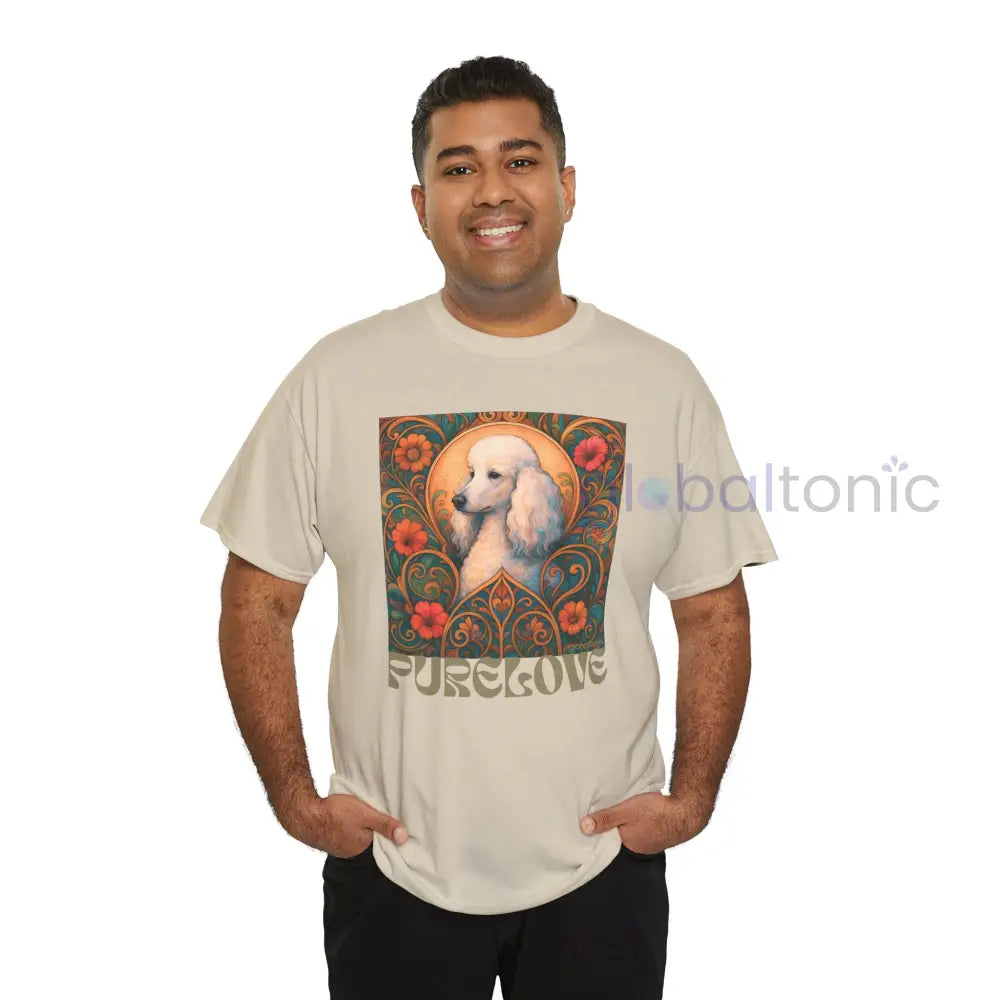 White Poodle Vintage Graphic T-Shirt – Unisex Cotton Tee for Dog Lovers T-Shirt