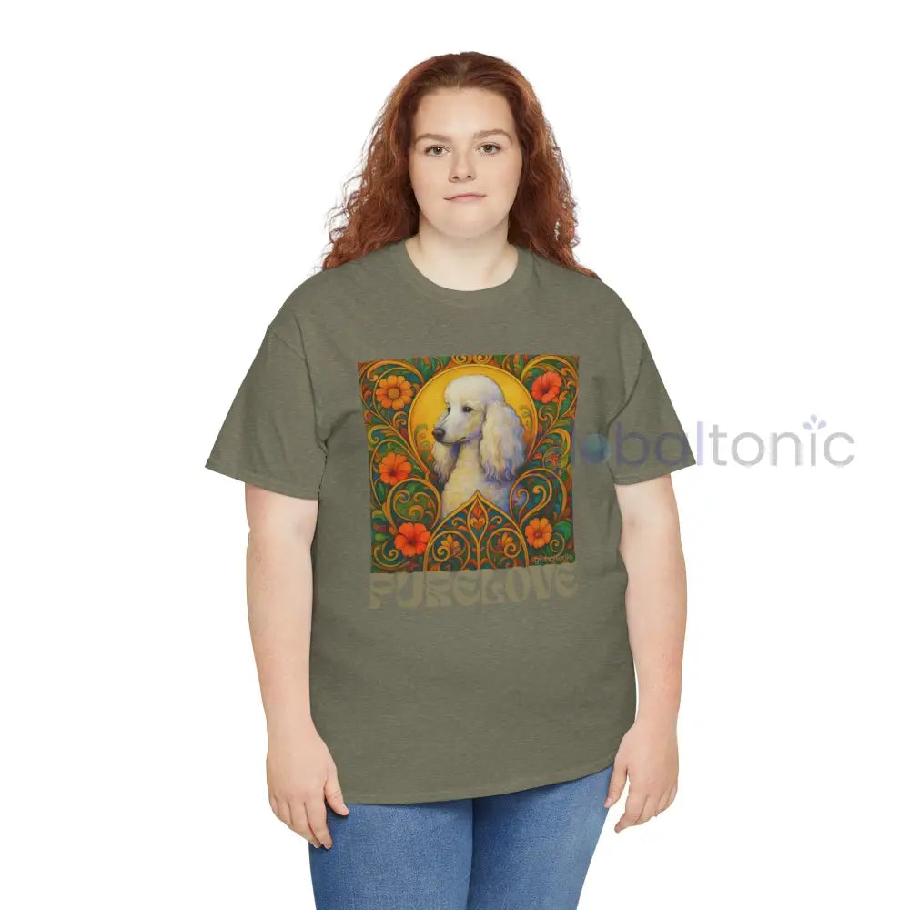 White Poodle Vintage Graphic T-Shirt – Unisex Cotton Tee for Dog Lovers T-Shirt