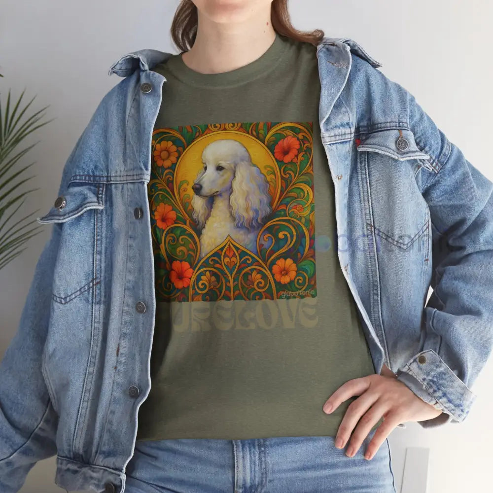 White Poodle Vintage Graphic T-Shirt – Unisex Cotton Tee for Dog Lovers T-Shirt