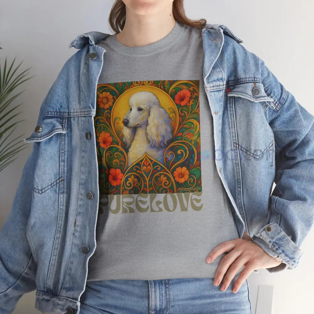 White Poodle Vintage Graphic T-Shirt – Unisex Cotton Tee for Dog Lovers T-Shirt