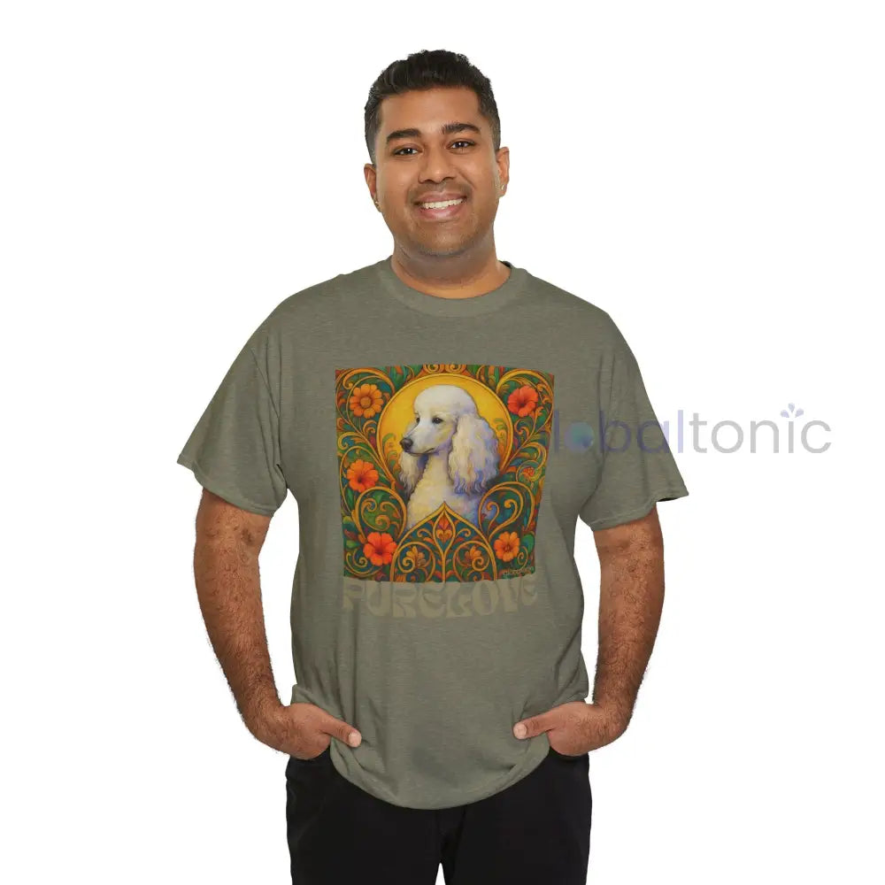 White Poodle Vintage Graphic T-Shirt – Unisex Cotton Tee for Dog Lovers T-Shirt