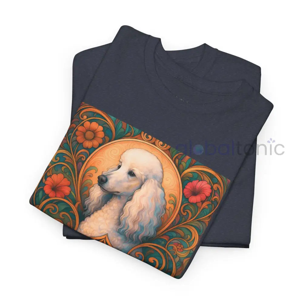 White Poodle Vintage Graphic T-Shirt – Unisex Cotton Tee for Dog Lovers T-Shirt