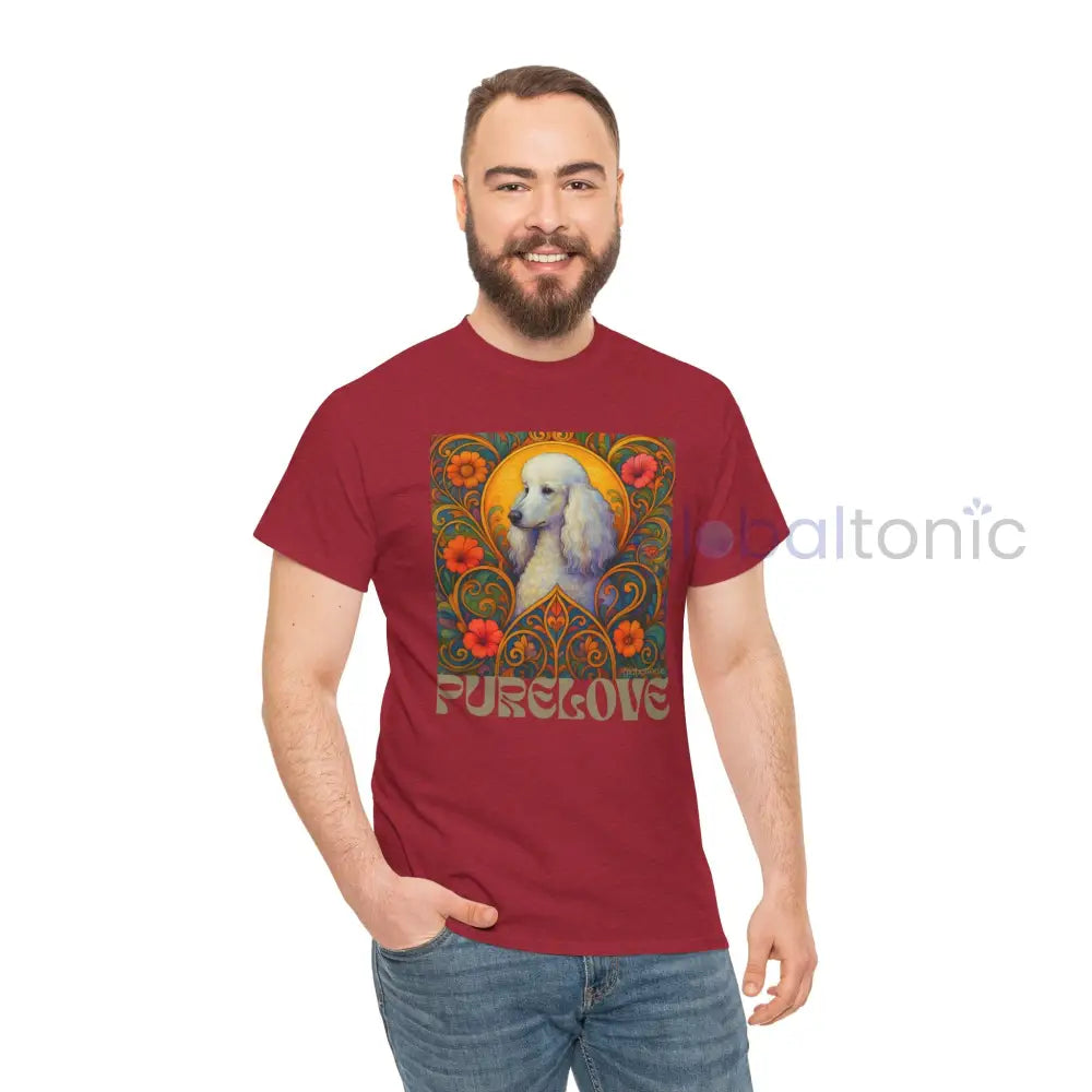 White Poodle Vintage Graphic T-Shirt – Unisex Cotton Tee for Dog Lovers T-Shirt