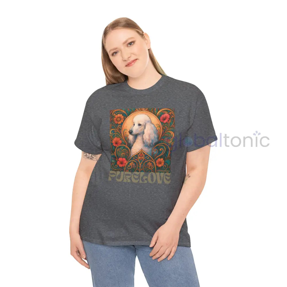 White Poodle Vintage Graphic T-Shirt – Unisex Cotton Tee for Dog Lovers T-Shirt
