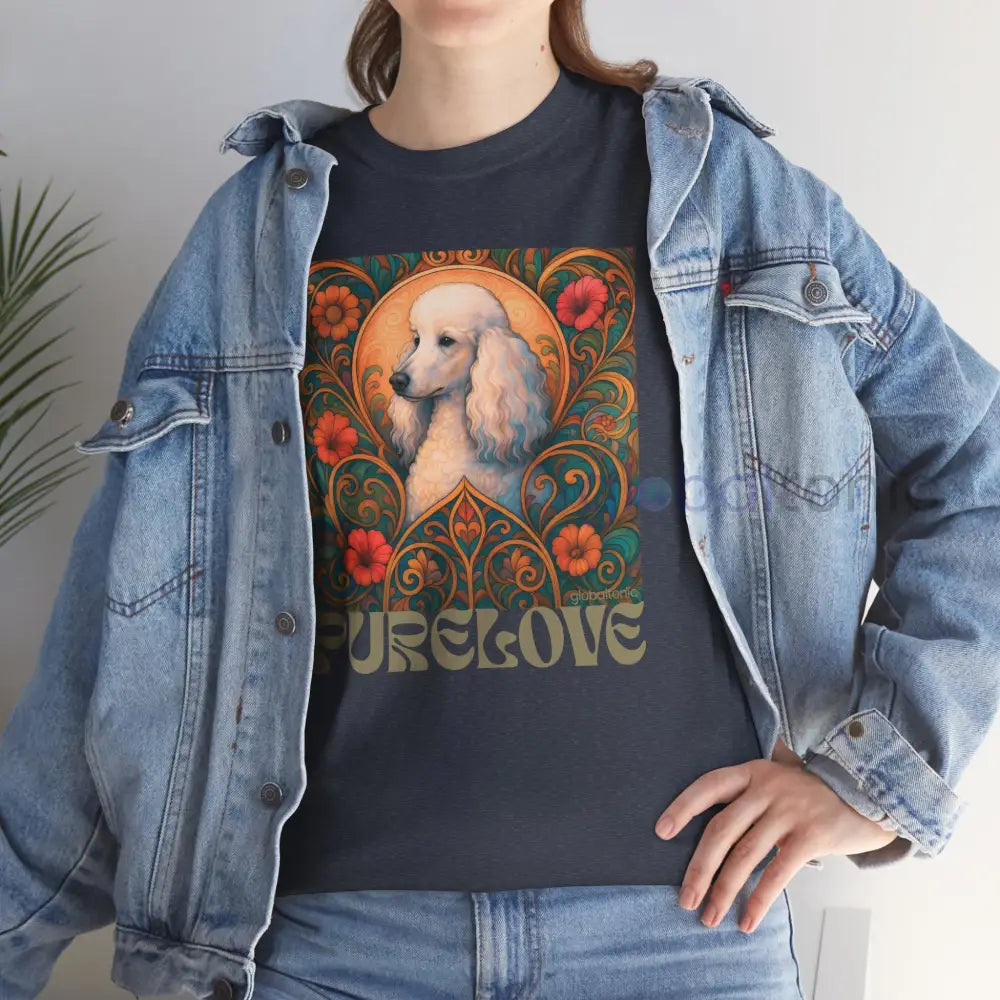 White Poodle Vintage Graphic T-Shirt – Unisex Cotton Tee for Dog Lovers T-Shirt