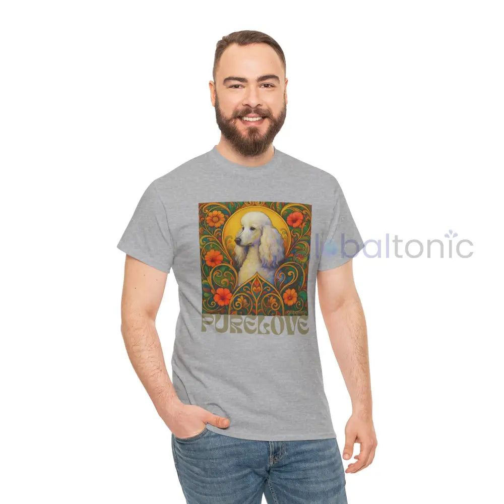 White Poodle Vintage Graphic T-Shirt – Unisex Cotton Tee for Dog Lovers T-Shirt