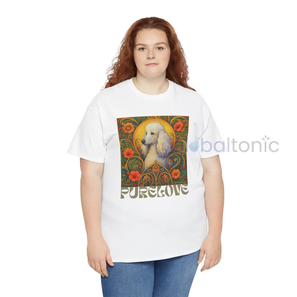 White Poodle Vintage Graphic T-Shirt – Unisex Cotton Tee for Dog Lovers T-Shirt
