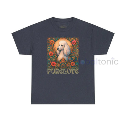White Poodle Vintage Graphic T-Shirt – Unisex Cotton Tee for Dog Lovers Heather Navy / S T-Shirt