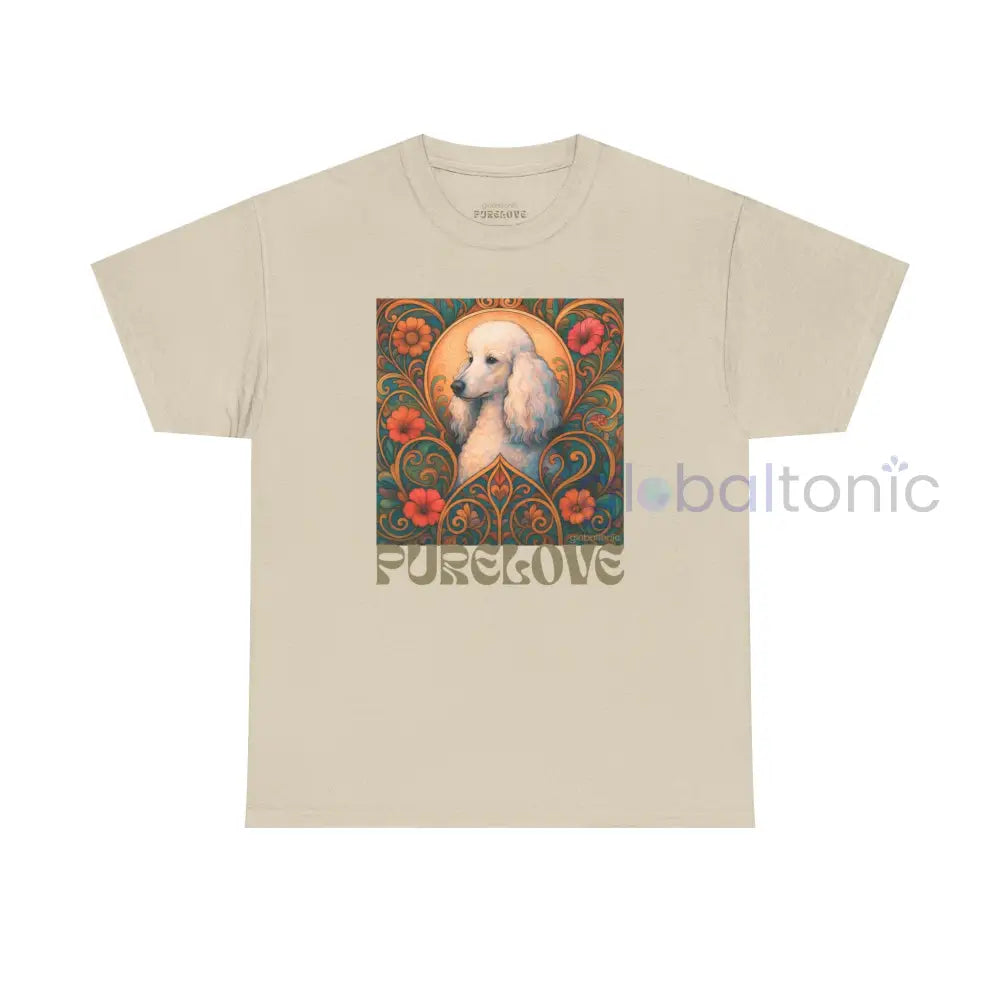 White Poodle Vintage Graphic T-Shirt – Unisex Cotton Tee for Dog Lovers Sand / S T-Shirt