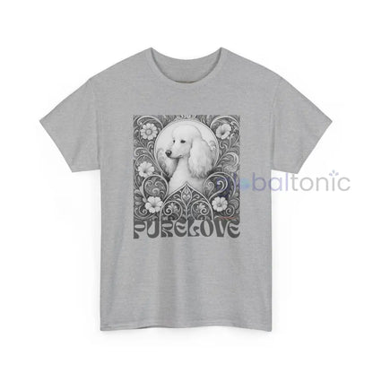 White Poodle Vintage Unisex Cotton Tee for Dog Lovers (Black & White) T-Shirt