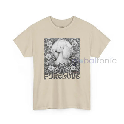 White Poodle Vintage Unisex Cotton Tee for Dog Lovers (Black & White) T-Shirt