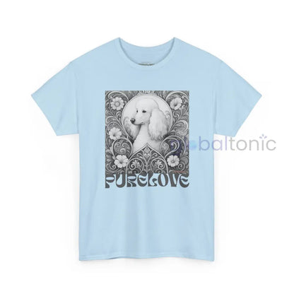 White Poodle Vintage Unisex Cotton Tee for Dog Lovers (Black & White) T-Shirt
